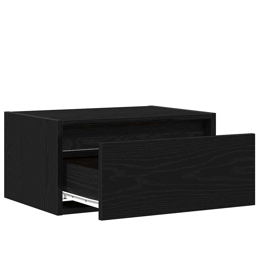Nachtkastjes met LED's 2 st wandgemonteerd zwart eiken is nu te koop bij PeponiXL, paradijselijk wonen!