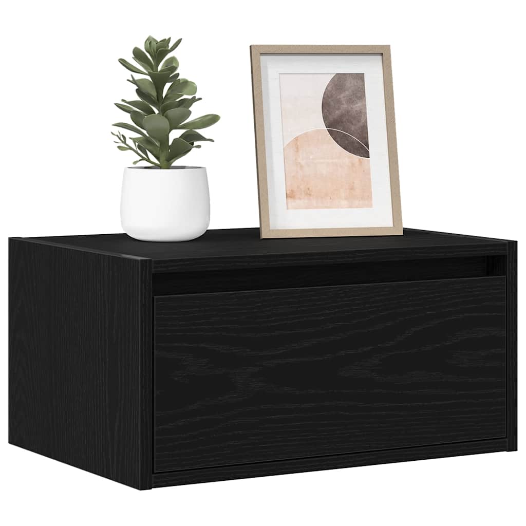 Nachtkastjes met LED's 2 st wandgemonteerd zwart eiken is nu te koop bij PeponiXL, paradijselijk wonen!