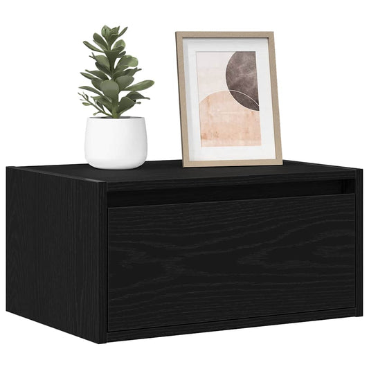 Nachtkastjes met LED's 2 st wandgemonteerd zwart eiken is nu te koop bij PeponiXL, paradijselijk wonen!