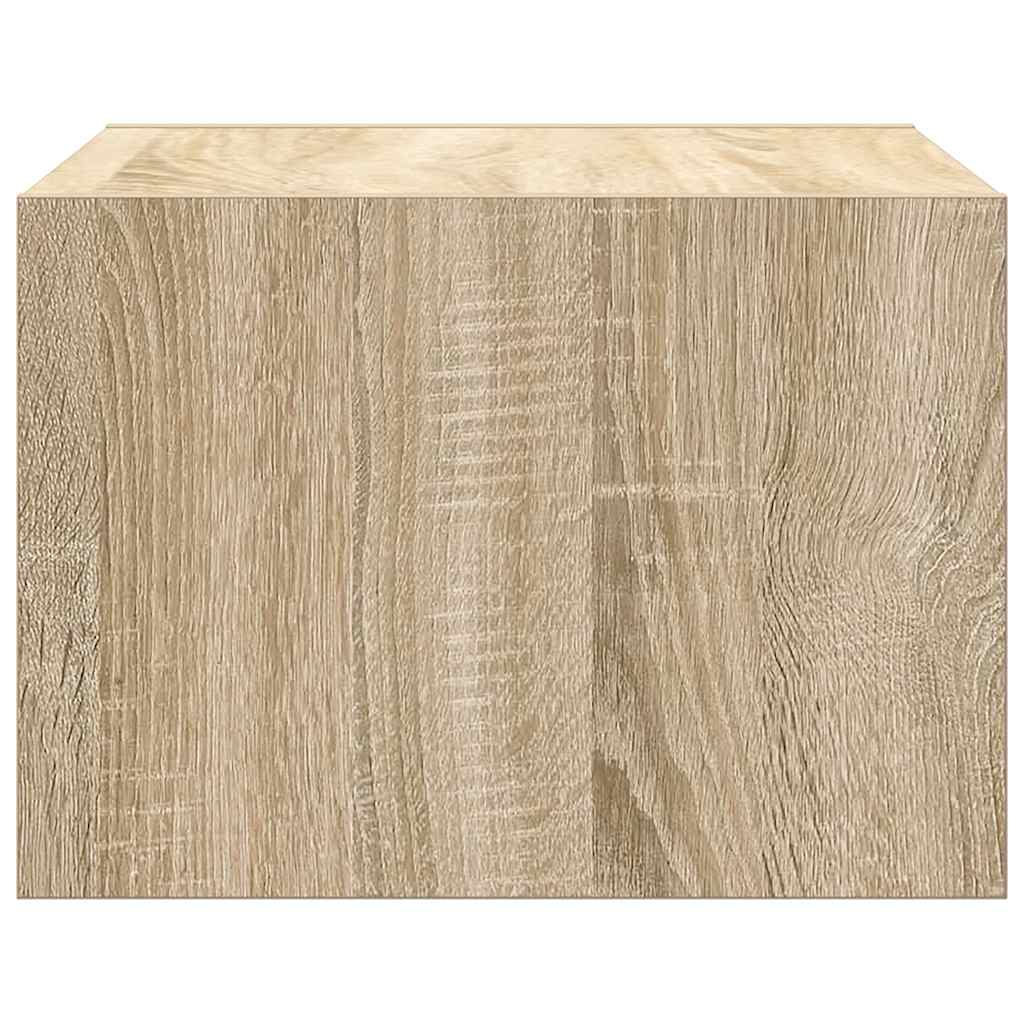 Nachtkastje met LED's wandgemonteerd sonoma eikenkleurig is nu te koop bij PeponiXL, paradijselijk wonen!