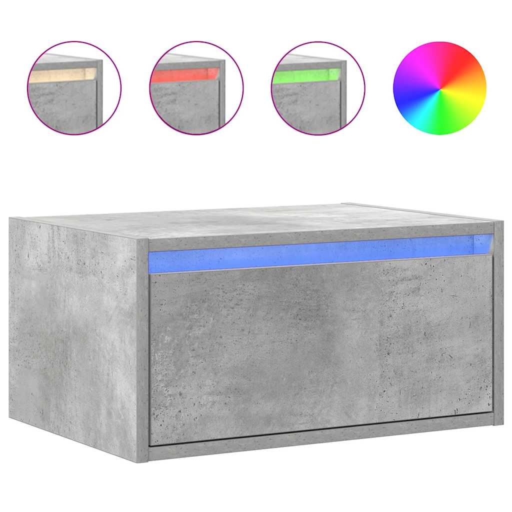 Nachtkastjes met LED's 2 st wandgemonteerd betongrijs is nu te koop bij PeponiXL, paradijselijk wonen!