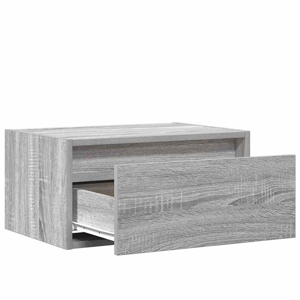 Nachtkastjes met LED's 2 st wandgemonteerd grijs sonoma eiken is nu te koop bij PeponiXL, paradijselijk wonen!