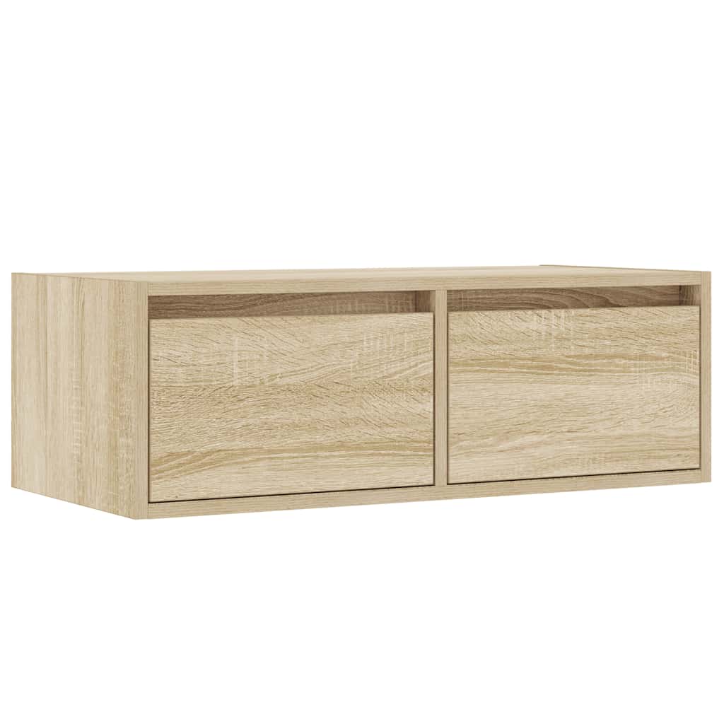 Tv-meubel met LED-verlichting 75x35,5x25 cm sonoma eikenkleurig is nu te koop bij PeponiXL, paradijselijk wonen!
