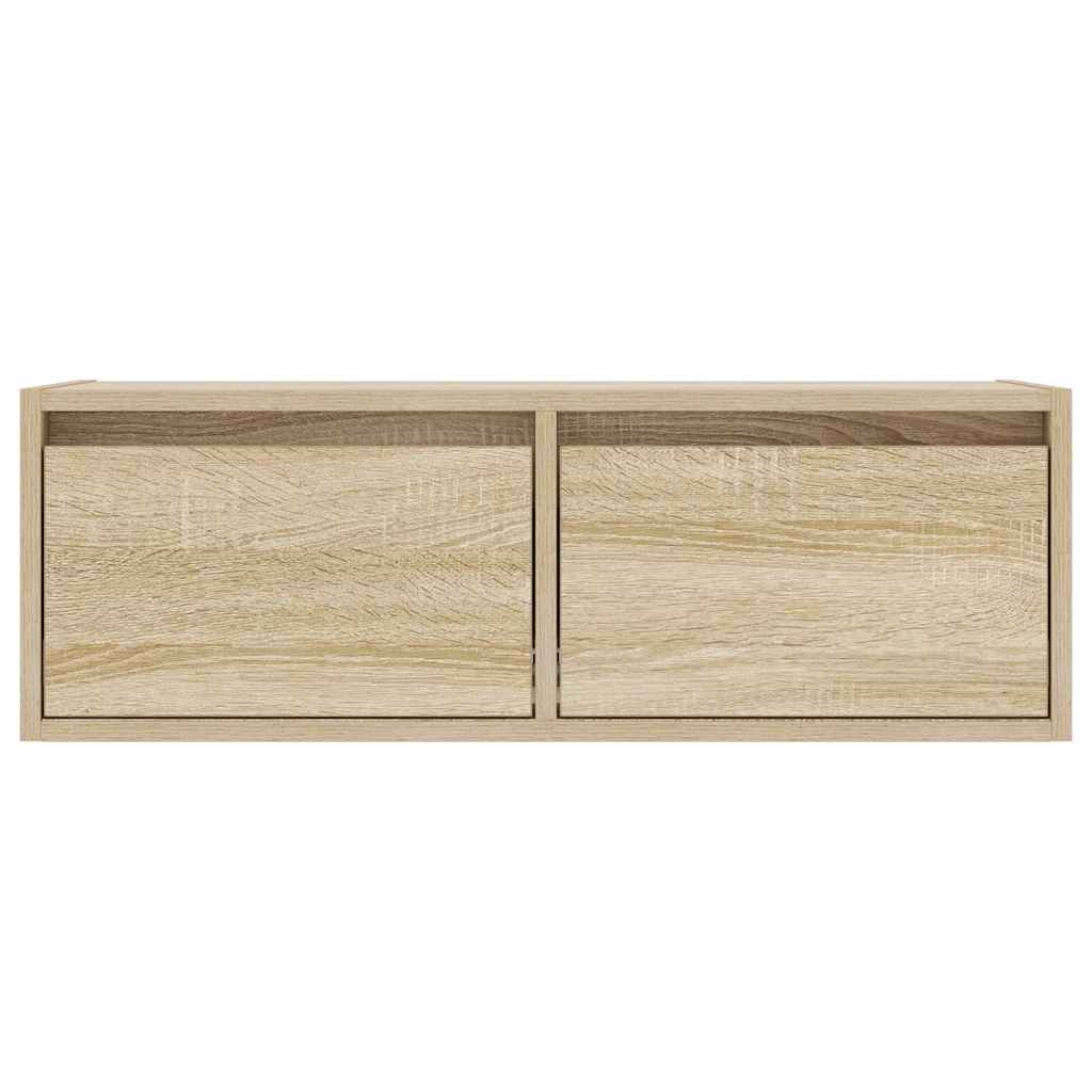 Tv-meubel met LED-verlichting 75x35,5x25 cm sonoma eikenkleurig is nu te koop bij PeponiXL, paradijselijk wonen!