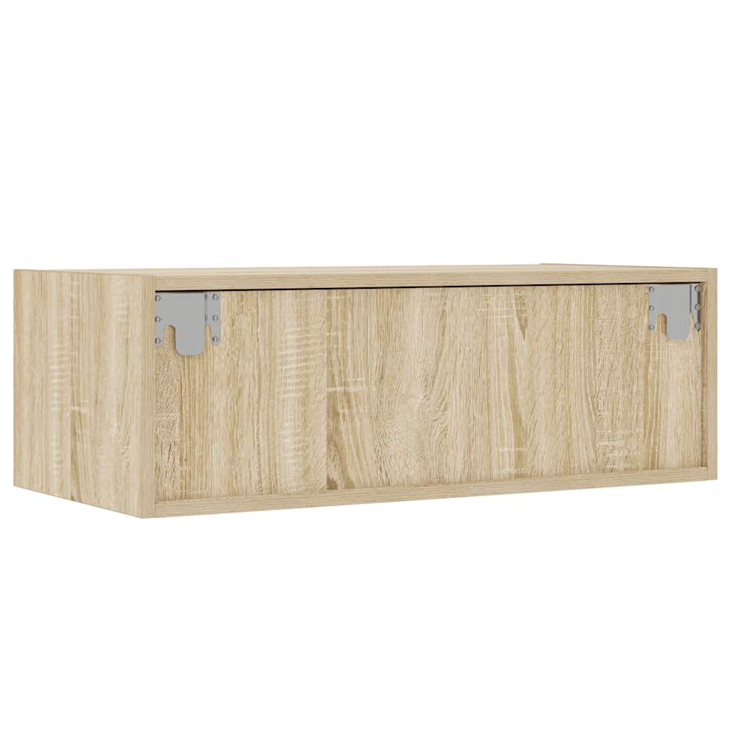 Tv-meubel met LED-verlichting 75x35,5x25 cm sonoma eikenkleurig is nu te koop bij PeponiXL, paradijselijk wonen!