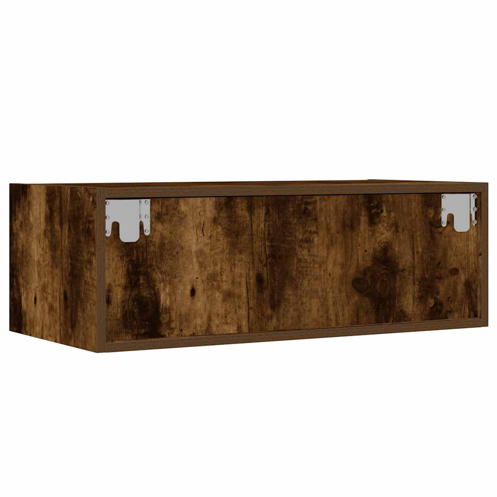 Tv-meubel LED-verlichting 75x35,5x25 cm gerookt eikenkleurig is nu te koop bij PeponiXL, paradijselijk wonen!