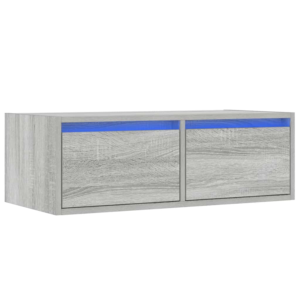 Tv-meubel met LED-verlichting 75x35,5x25 cm grijs sonoma eiken is nu te koop bij PeponiXL, paradijselijk wonen!