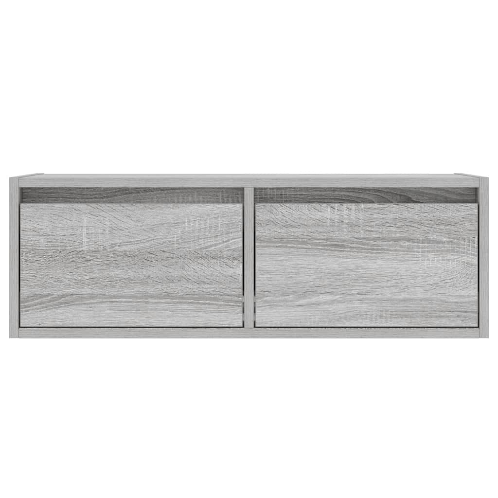 Tv-meubel met LED-verlichting 75x35,5x25 cm grijs sonoma eiken is nu te koop bij PeponiXL, paradijselijk wonen!