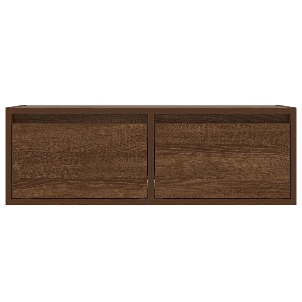 Tv-meubel met LED-verlichting 75x35,5x25 cm bruin eikenkleur is nu te koop bij PeponiXL, paradijselijk wonen!