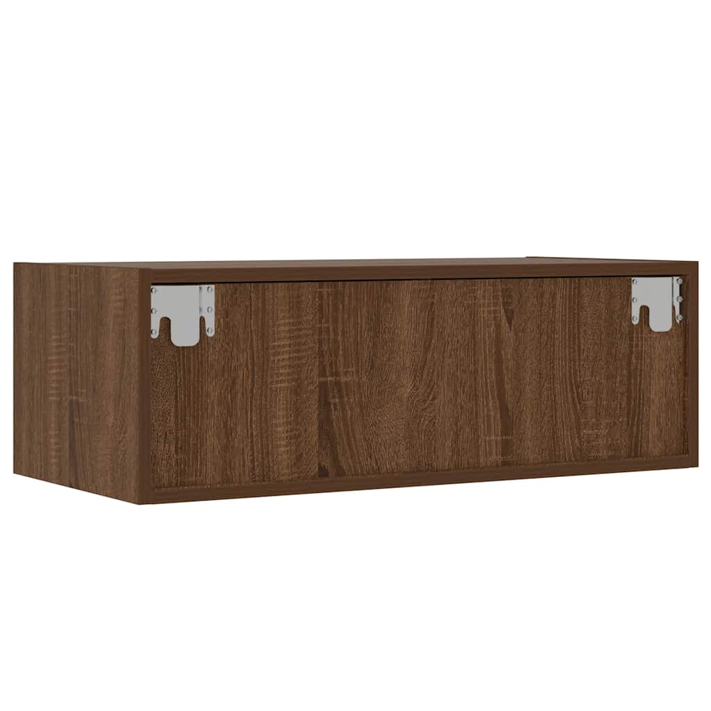 Tv-meubel met LED-verlichting 75x35,5x25 cm bruin eikenkleur is nu te koop bij PeponiXL, paradijselijk wonen!