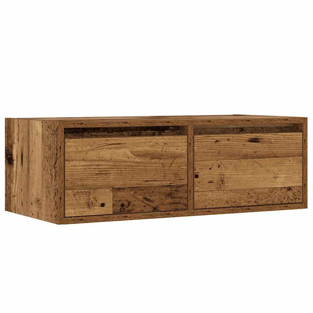 Tv-meubel met LED-verlichting 75x35,5x25 cm oud houtkleurig is nu te koop bij PeponiXL, paradijselijk wonen!