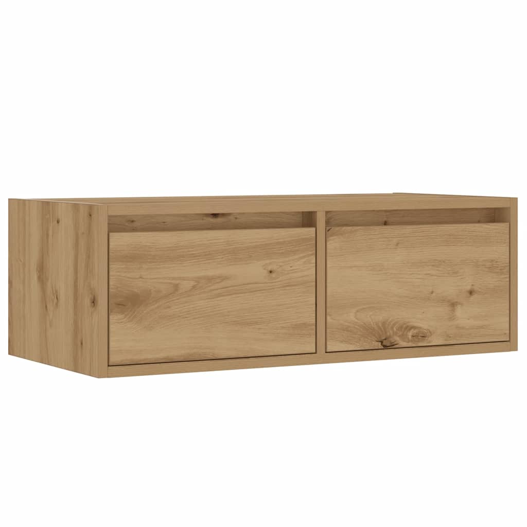Tv-meubel met LED-verlichting 75x35,5x25 cm artisanaal eiken is nu te koop bij PeponiXL, paradijselijk wonen!