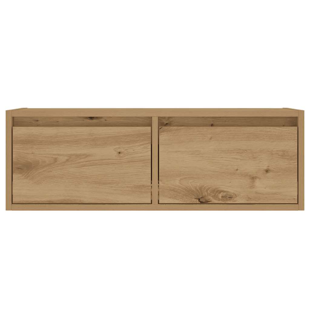 Tv-meubel met LED-verlichting 75x35,5x25 cm artisanaal eiken is nu te koop bij PeponiXL, paradijselijk wonen!