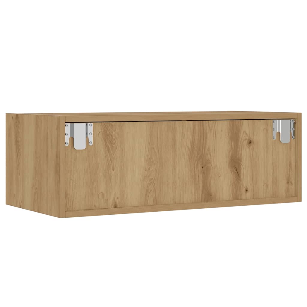 Tv-meubel met LED-verlichting 75x35,5x25 cm artisanaal eiken is nu te koop bij PeponiXL, paradijselijk wonen!