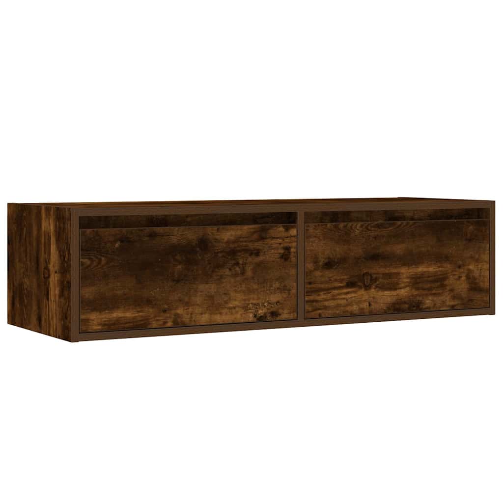 Tv-meubel met LED-verlichting 100X35,5x25 cm gerookt eikenkleur is nu te koop bij PeponiXL, paradijselijk wonen!