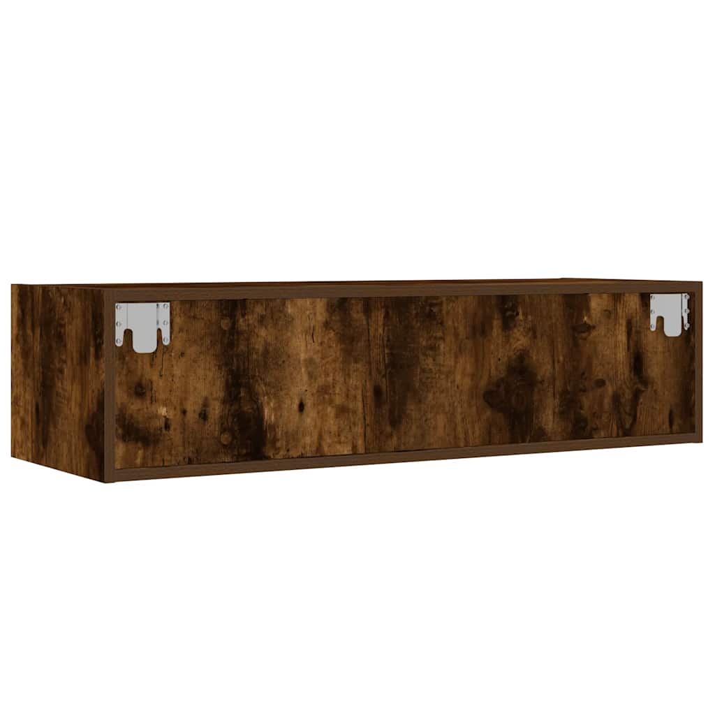 Tv-meubel met LED-verlichting 100X35,5x25 cm gerookt eikenkleur is nu te koop bij PeponiXL, paradijselijk wonen!