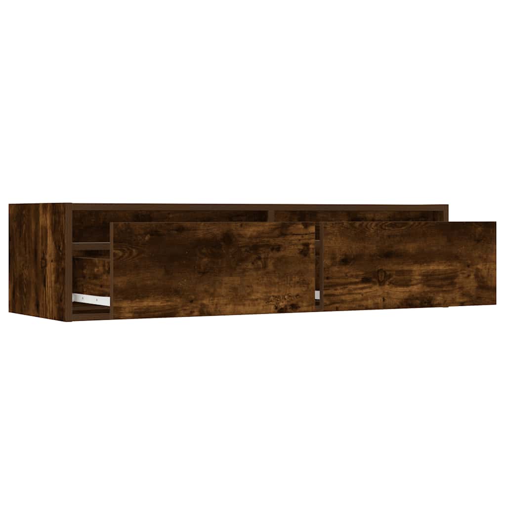 Tv-meubel met LED-verlichting 100X35,5x25 cm gerookt eikenkleur is nu te koop bij PeponiXL, paradijselijk wonen!
