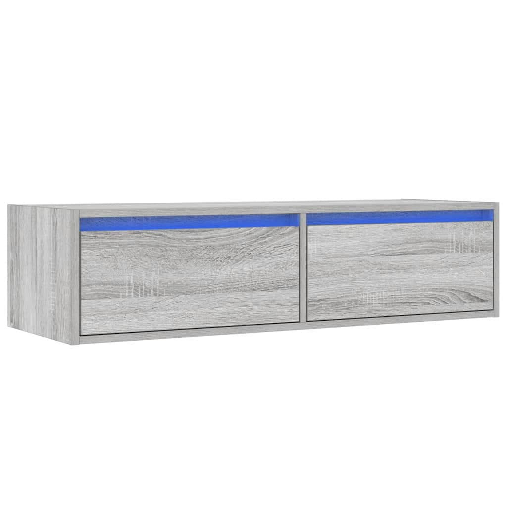 Tv-meubel met LED-verlichting 100X35,5x25 cm grijs sonoma eiken is nu te koop bij PeponiXL, paradijselijk wonen!