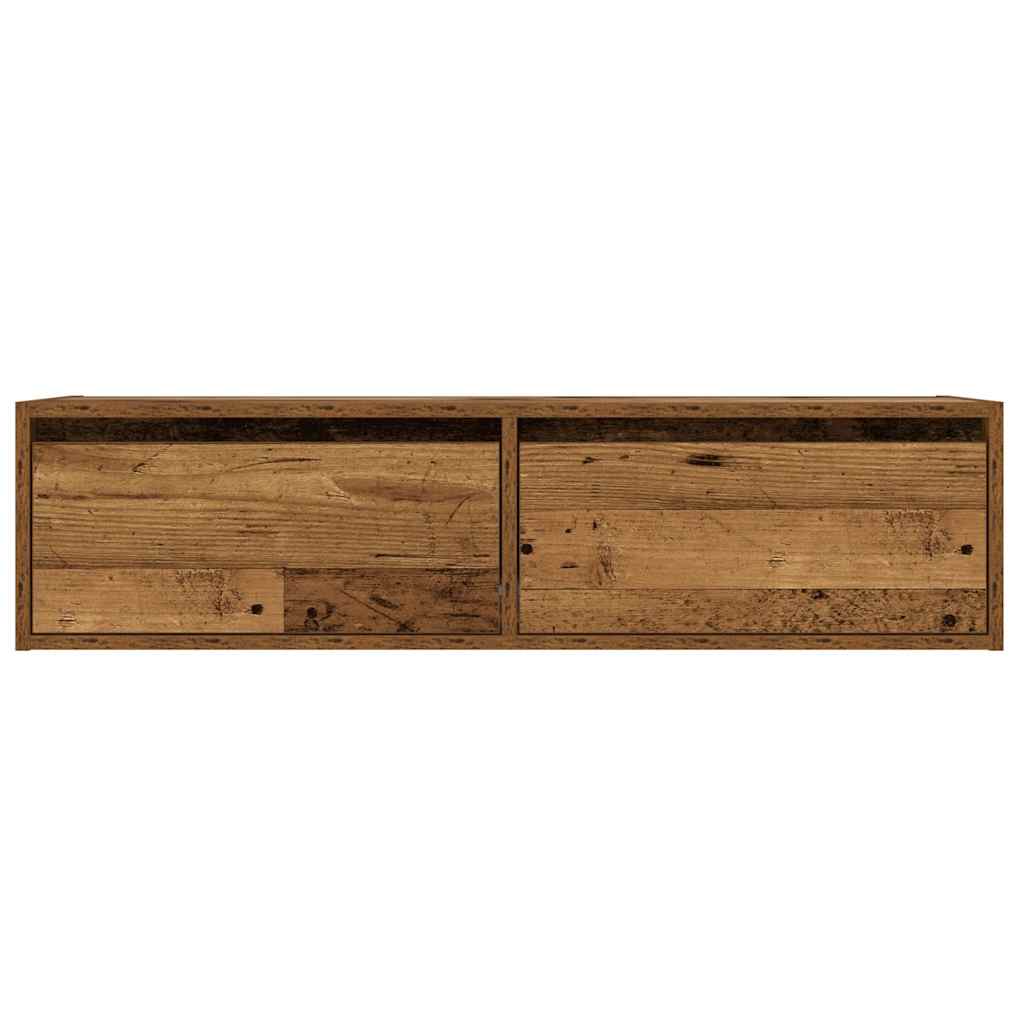 Tv-meubel met LED-verlichting 100X35,5x25 cm oud houtkleurig is nu te koop bij PeponiXL, paradijselijk wonen!