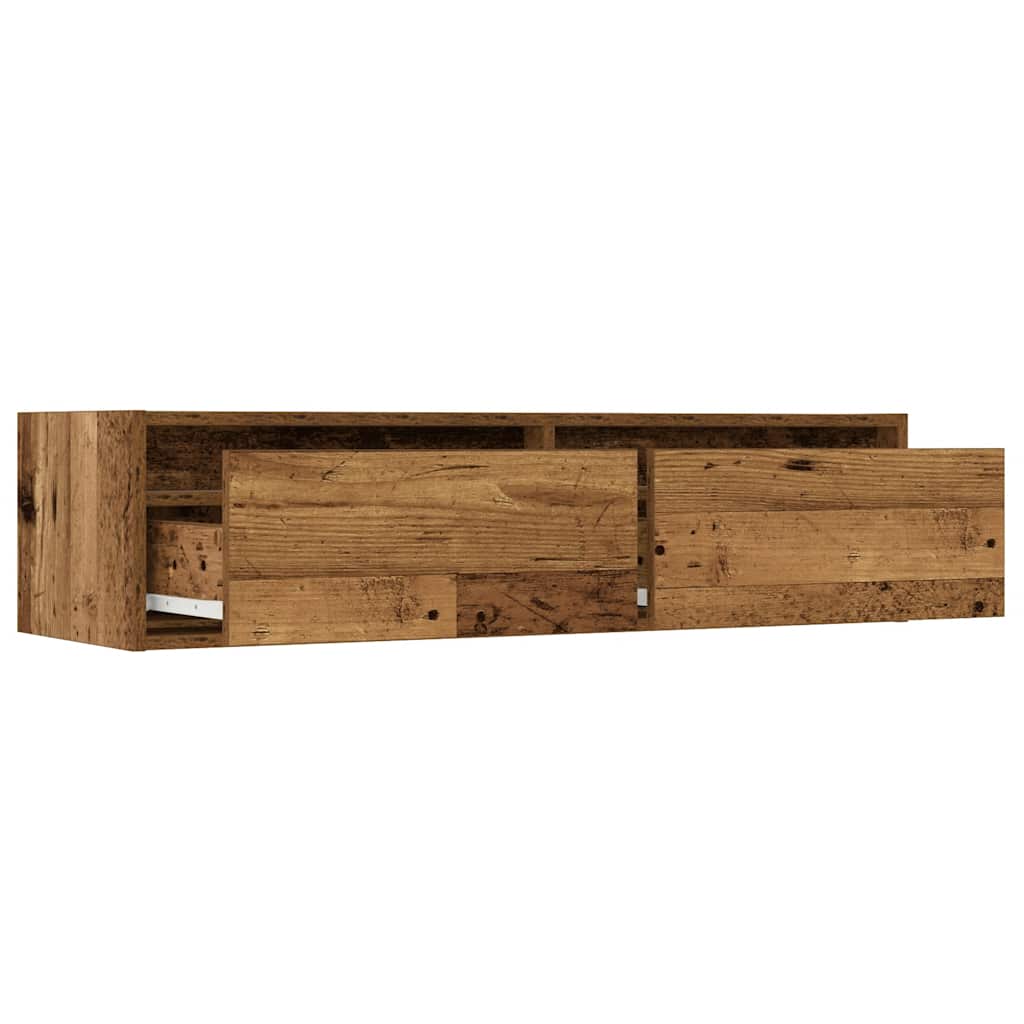 Tv-meubel met LED-verlichting 100X35,5x25 cm oud houtkleurig is nu te koop bij PeponiXL, paradijselijk wonen!