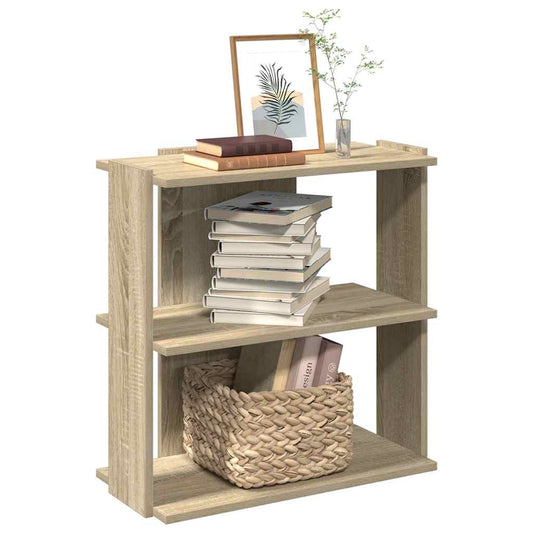 Boekenkast 3-laags 60x30x60 cm bewerkt hout sonoma eikenkleurig is nu te koop bij PeponiXL, paradijselijk wonen!