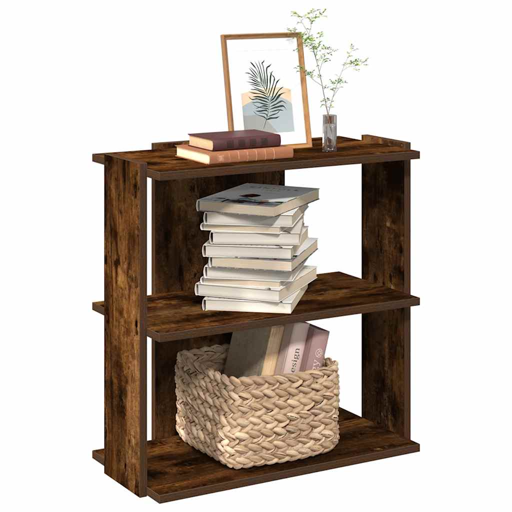 Boekenkast 3-laags 60x30x60 cm bewerkt hout gerookt eikenkleur is nu te koop bij PeponiXL, paradijselijk wonen!