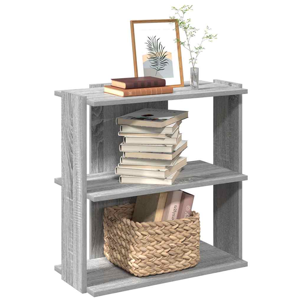 Boekenkast 3-laags 60x30x60 cm bewerkt hout grijs sonoma eiken is nu te koop bij PeponiXL, paradijselijk wonen!