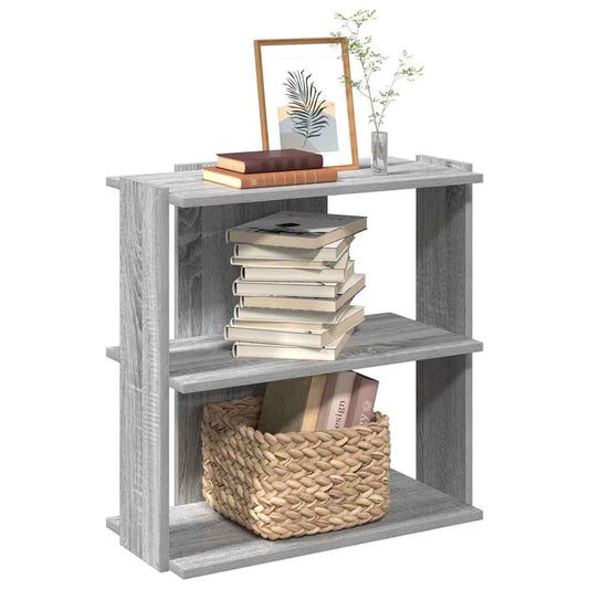 Boekenkast 3-laags 60x30x60 cm bewerkt hout grijs sonoma eiken is nu te koop bij PeponiXL, paradijselijk wonen!