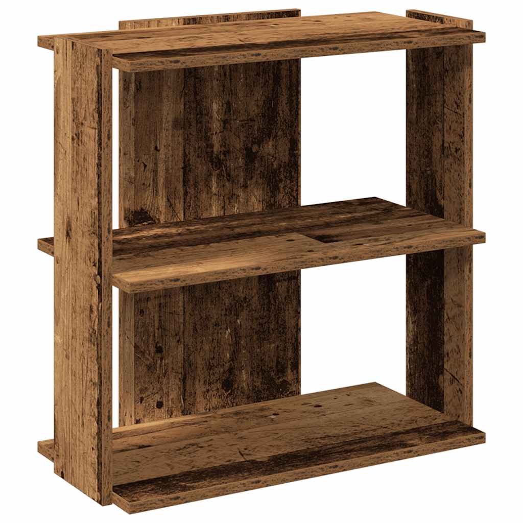 Boekenkast 3-laags 60x30x60 cm bewerkt hout oud houtkleur is nu te koop bij PeponiXL, paradijselijk wonen!