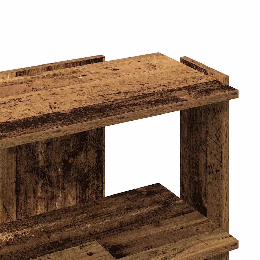 Boekenkast 3-laags 60x30x60 cm bewerkt hout oud houtkleur is nu te koop bij PeponiXL, paradijselijk wonen!