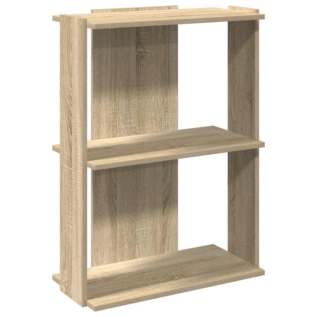 Boekenkast 3-laags 60x30x80 cm bewerkt hout sonoma eikenkleurig is nu te koop bij PeponiXL, paradijselijk wonen!