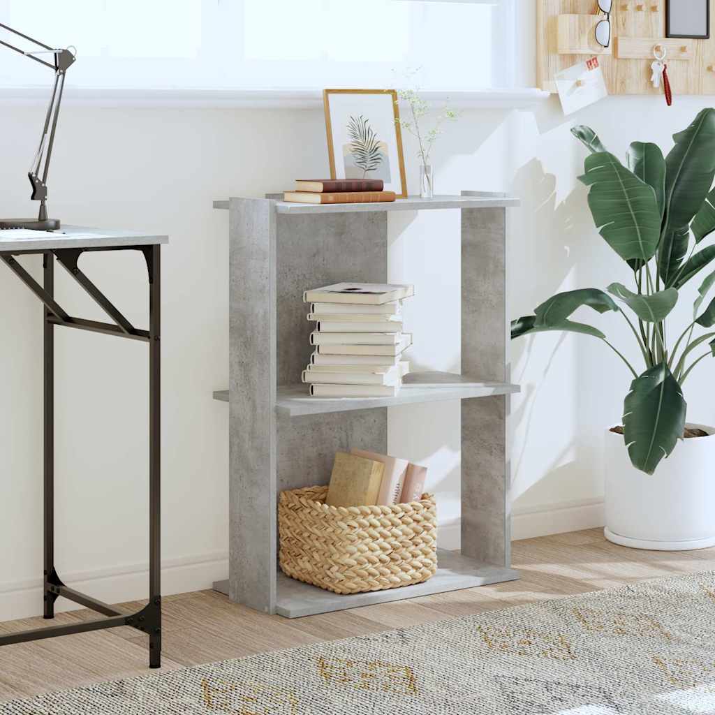Boekenkast 3-laags 60x30x80 cm bewerkt hout betongrijs is nu te koop bij PeponiXL, paradijselijk wonen!