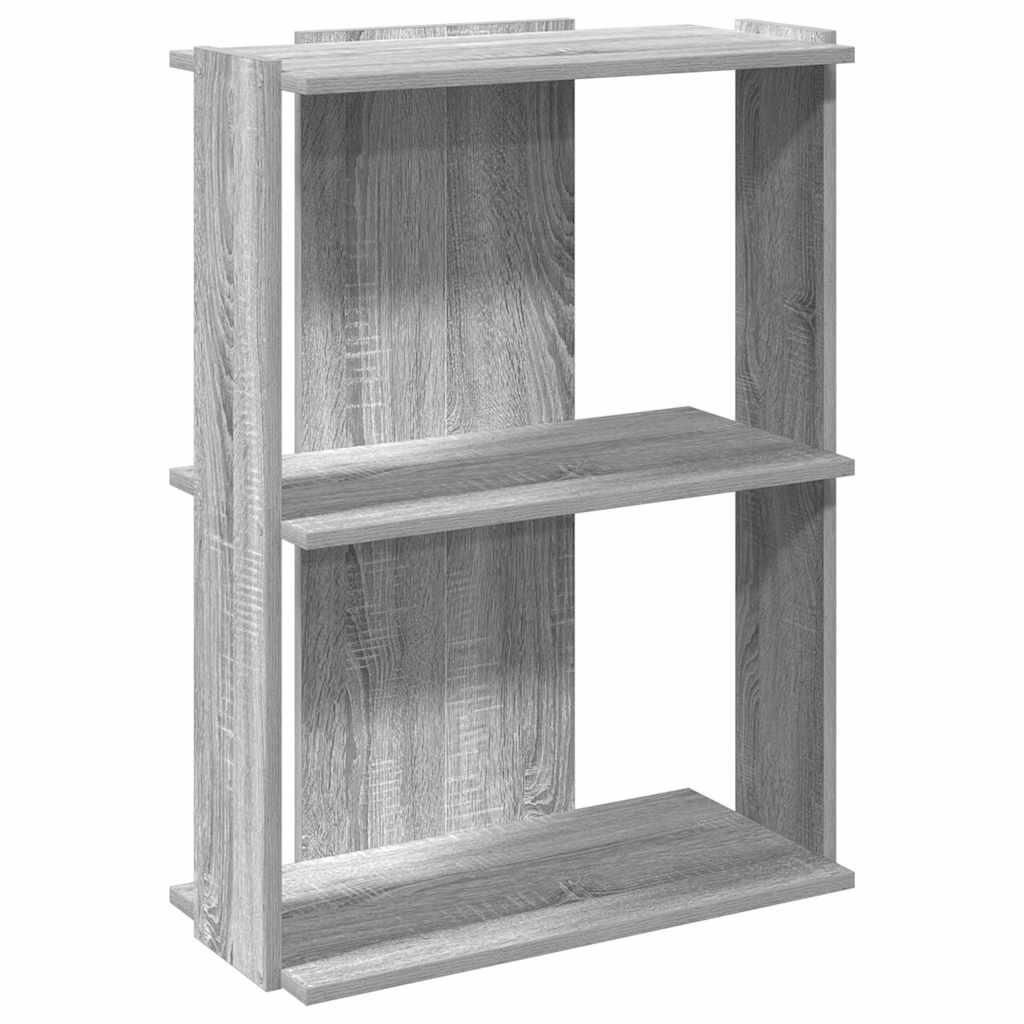 Boekenkast 3-laags 60x30x80 cm bewerkt hout grijs sonoma eiken is nu te koop bij PeponiXL, paradijselijk wonen!