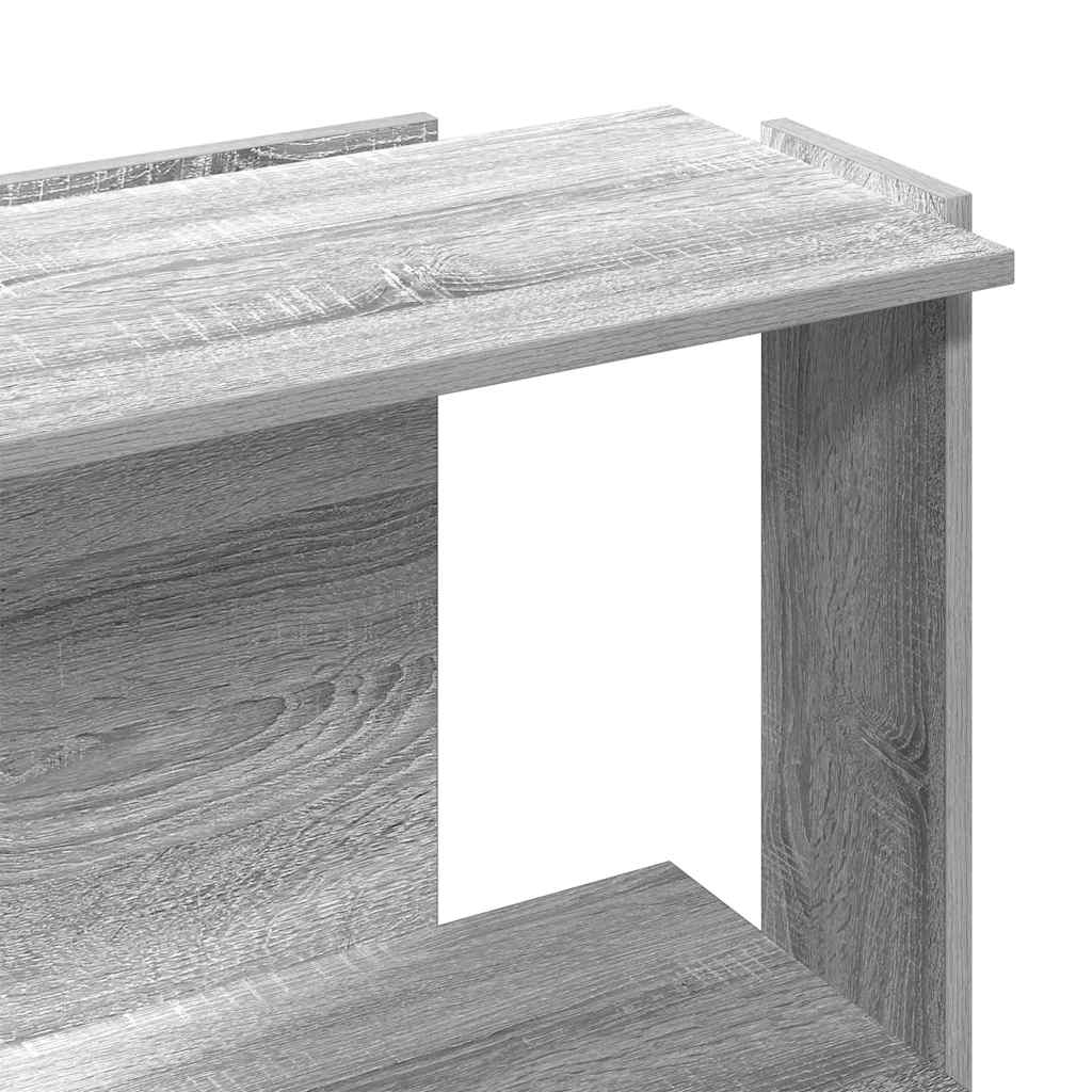 Boekenkast 3-laags 60x30x80 cm bewerkt hout grijs sonoma eiken is nu te koop bij PeponiXL, paradijselijk wonen!