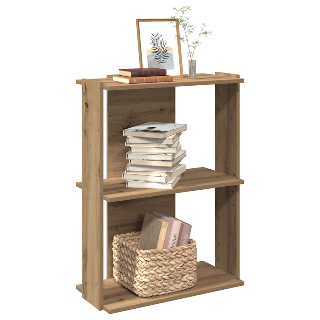 Boekenkast 3-laags 60x30x80 cm bewerkt hout artisanaal eiken is nu te koop bij PeponiXL, paradijselijk wonen!