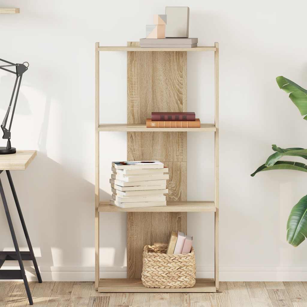 Boekenkast 3-laags 60x30x120 cm bewerkt hout sonoma eikenkleur is nu te koop bij PeponiXL, paradijselijk wonen!