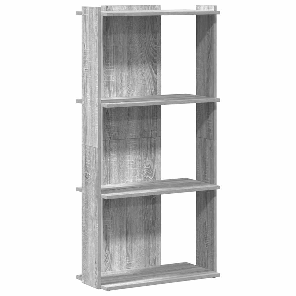 Boekenkast 3-laags 60x30x120 cm bewerkt hout grijs sonoma eiken is nu te koop bij PeponiXL, paradijselijk wonen!