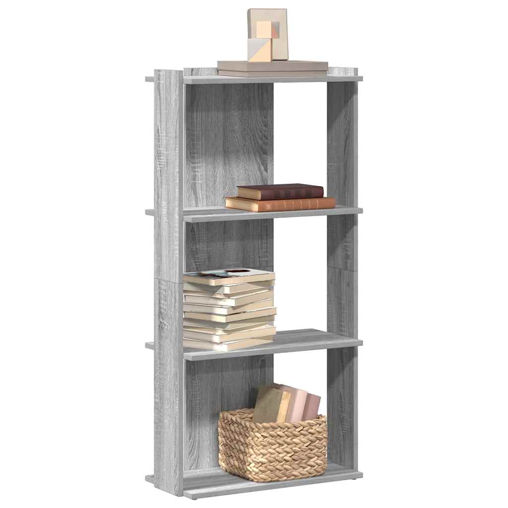 Boekenkast 3-laags 60x30x120 cm bewerkt hout grijs sonoma eiken is nu te koop bij PeponiXL, paradijselijk wonen!