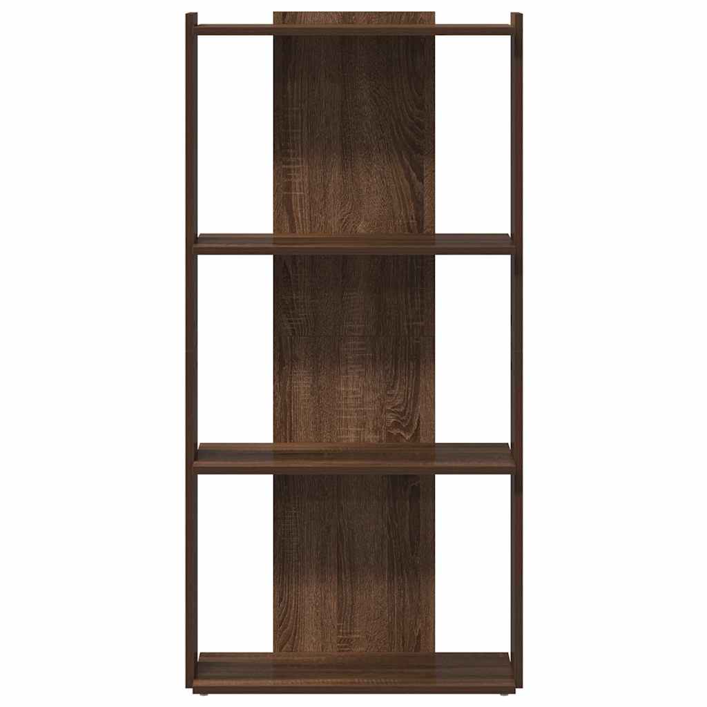 Boekenkast 3-laags 60x30x120 cm bewerkt hout bruin eikenkleur is nu te koop bij PeponiXL, paradijselijk wonen!