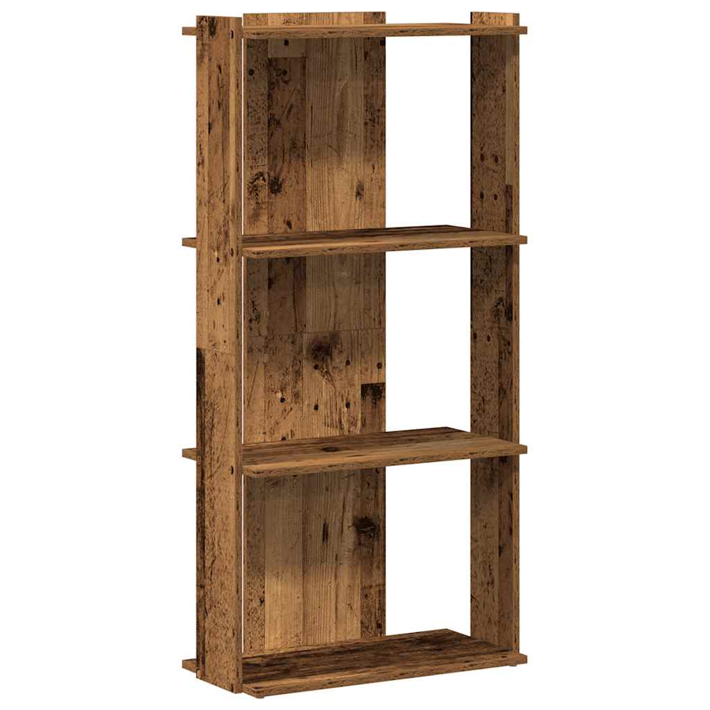 Boekenkast 3-laags 60x30x120 cm bewerkt hout oud houtkleur is nu te koop bij PeponiXL, paradijselijk wonen!