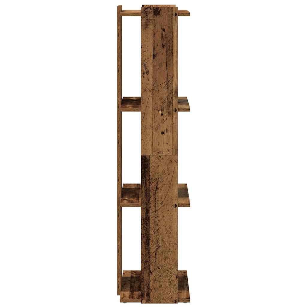 Boekenkast 3-laags 60x30x120 cm bewerkt hout oud houtkleur is nu te koop bij PeponiXL, paradijselijk wonen!