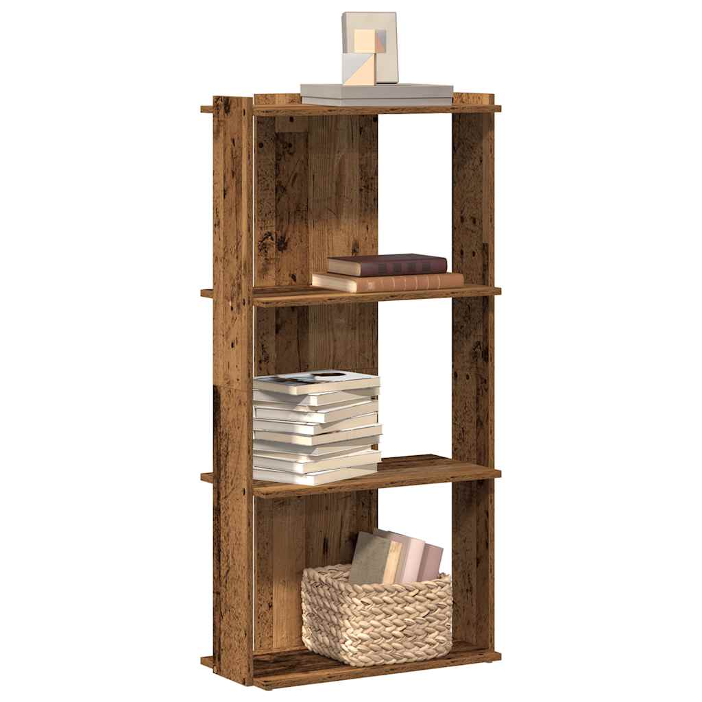 Boekenkast 3-laags 60x30x120 cm bewerkt hout oud houtkleur is nu te koop bij PeponiXL, paradijselijk wonen!