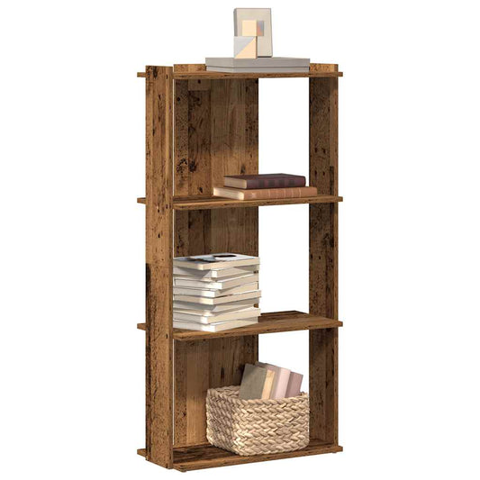 Boekenkast 3-laags 60x30x120 cm bewerkt hout oud houtkleur is nu te koop bij PeponiXL, paradijselijk wonen!
