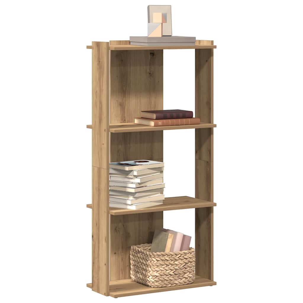 Boekenkast 3-laags 60x30x120 cm bewerkt hout artisanaal eiken is nu te koop bij PeponiXL, paradijselijk wonen!