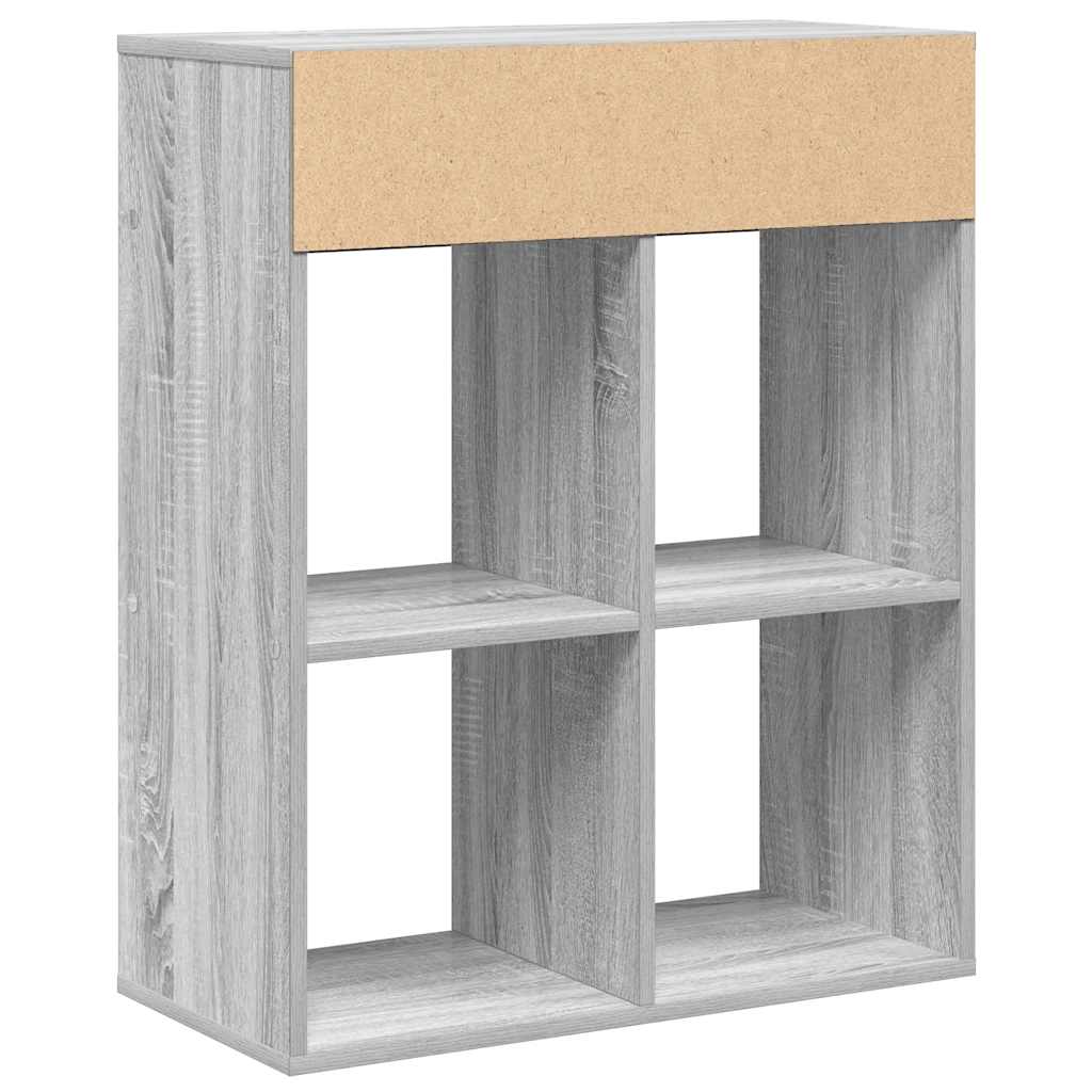 Boekenkast 66x31x80 cm bewerkt hout grijs sonoma eikenkleurig is nu te koop bij PeponiXL, paradijselijk wonen!