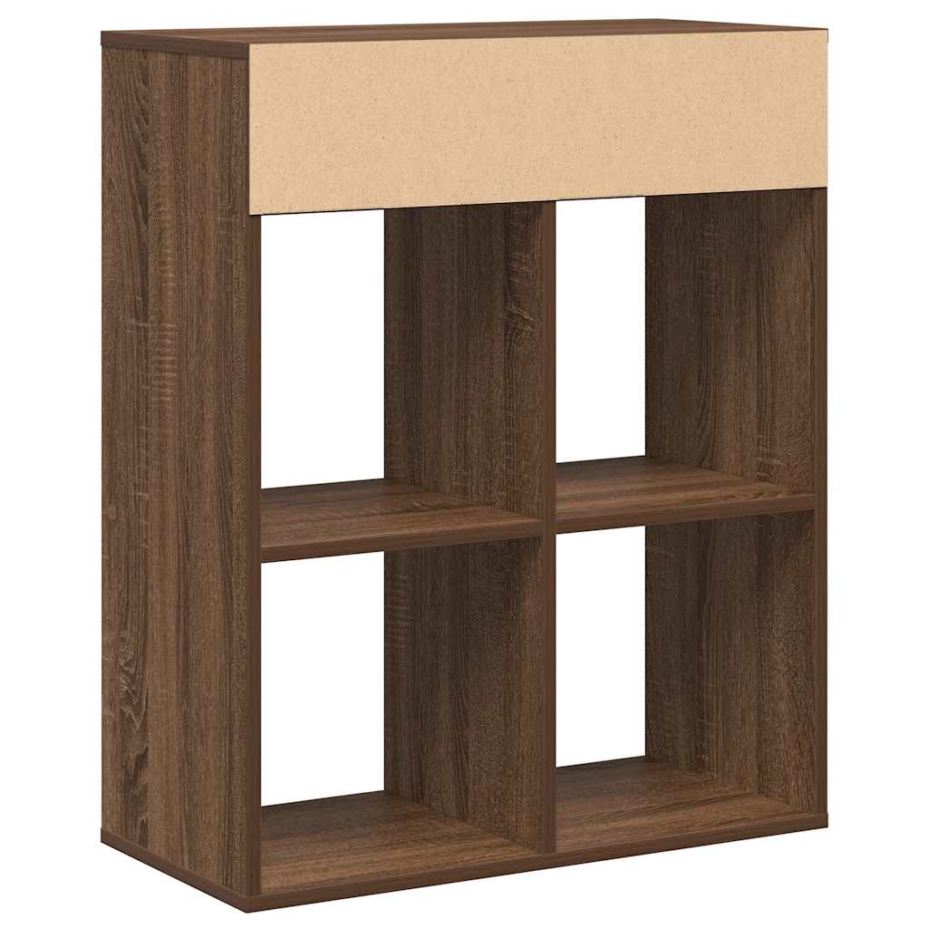 Boekenkast 66x31x80 cm bewerkt hout bruin eikenkleur is nu te koop bij PeponiXL, paradijselijk wonen!