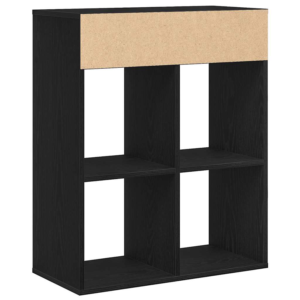 Boekenkast 66x31x80 cm bewerkt hout zwart is nu te koop bij PeponiXL, paradijselijk wonen!