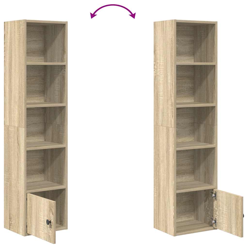 Boekenkast 31x24x127 cm bewerkt hout sonoma eikenkleurig is nu te koop bij PeponiXL, paradijselijk wonen!