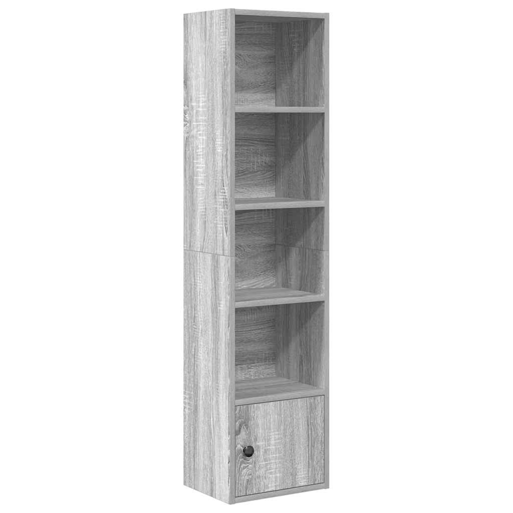 Boekenkast 31x24x127 cm bewerkt hout grijs sonoma eikenkleurig is nu te koop bij PeponiXL, paradijselijk wonen!