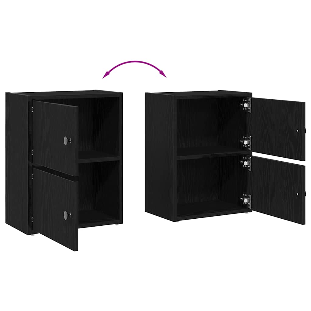 Boekenkast 40x24x52 cm bewerkt hout zwart eikenkleurig is nu te koop bij PeponiXL, paradijselijk wonen!